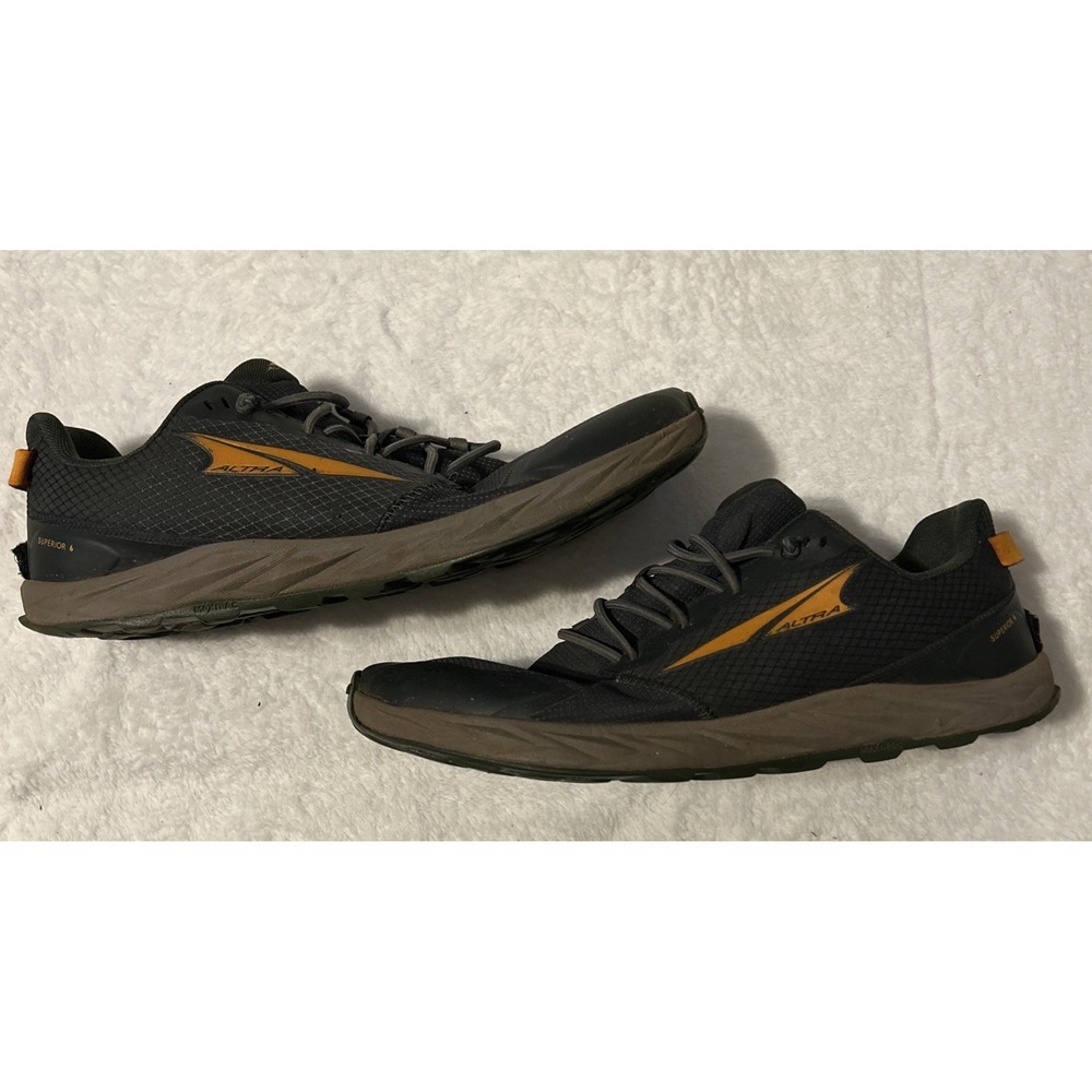 Mens 10 Altra Superior 5 Black Gray Red Trail Running Shoes Sneaker Zero Drop